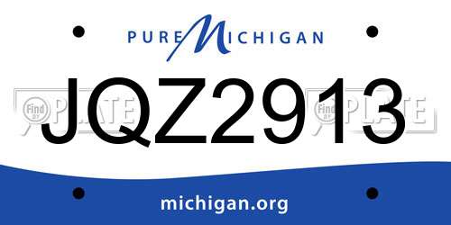 JQZ2913 Michigan License Plate