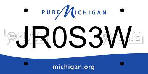 JR0S3W Michigan License Plate