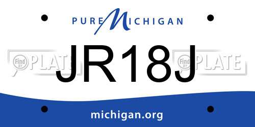 JR18J Michigan License Plate