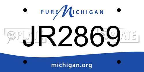 JR2869 Michigan License Plate