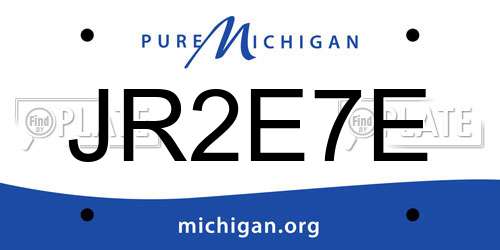 JR2E7E Michigan License Plate