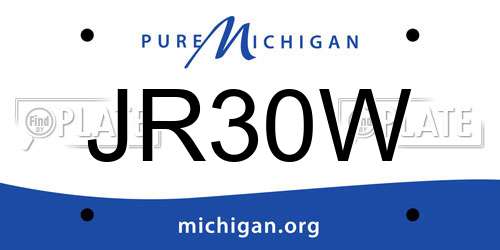 JR30W Michigan License Plate