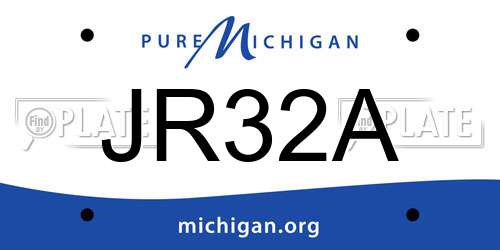 JR32A Michigan License Plate
