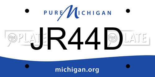 JR44D Michigan License Plate