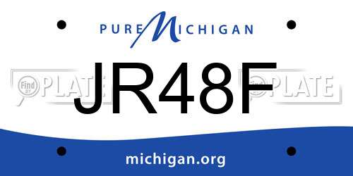 JR48F Michigan License Plate