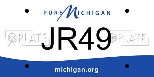 JR49 Michigan License Plate