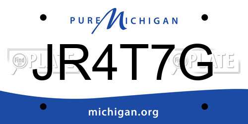 JR4T7G Michigan License Plate