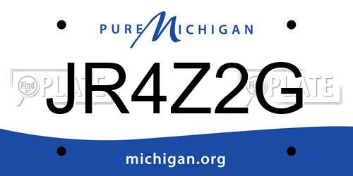 JR4Z2G Michigan License Plate