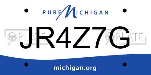 JR4Z7G Michigan License Plate