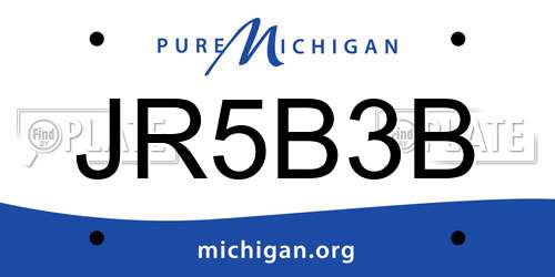 JR5B3B Michigan License Plate