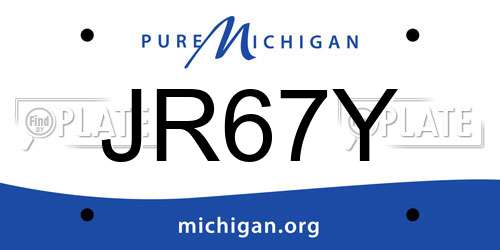 JR67Y Michigan License Plate