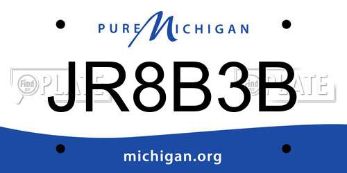 JR8B3B Michigan License Plate