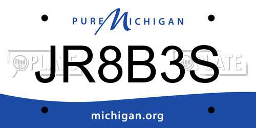 JR8B3S Michigan License Plate