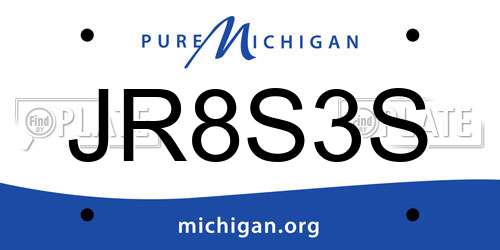 JR8S3S Michigan License Plate
