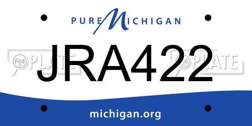 JRA422 Michigan License Plate