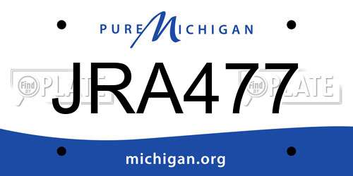 JRA477 Michigan License Plate