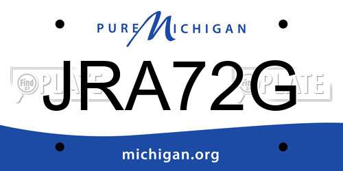 JRA72G Michigan License Plate
