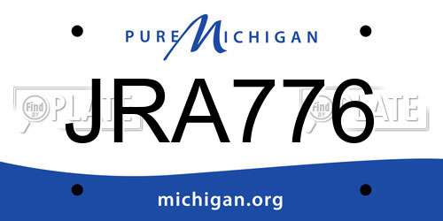 JRA776 Michigan License Plate