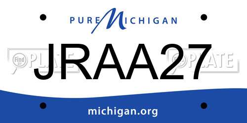 JRAA27 Michigan License Plate