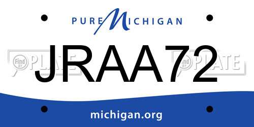 JRAA72 Michigan License Plate