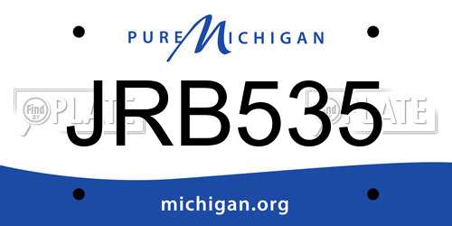 JRB535 Michigan License Plate