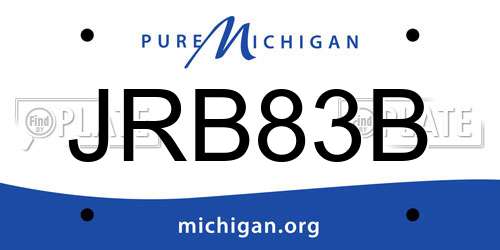 JRB83B Michigan License Plate