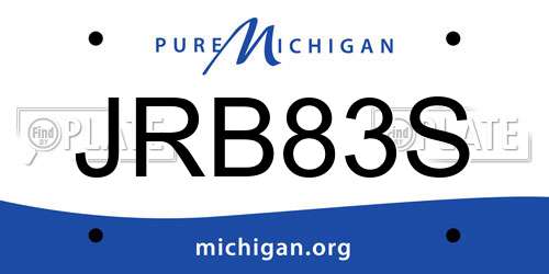 JRB83S Michigan License Plate