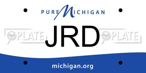 JRD Michigan License Plate
