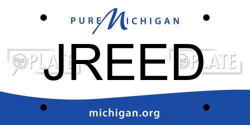 JREED Michigan License Plate