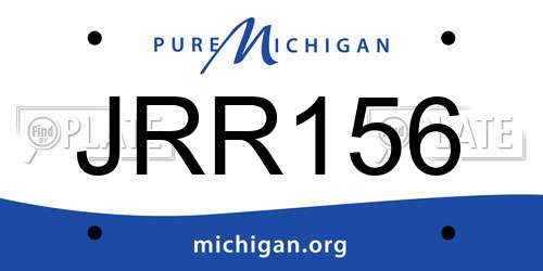 JRR156 Michigan License Plate