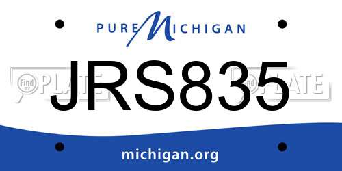 JRS835 Michigan License Plate