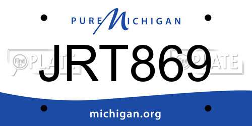 JRT869 Michigan License Plate