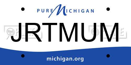 JRTMUM Michigan License Plate