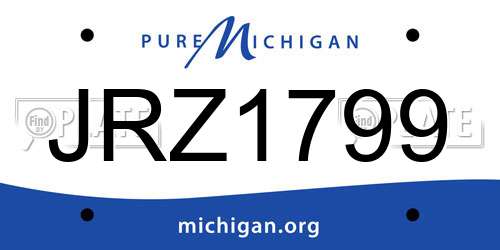 JRZ1799 Michigan License Plate