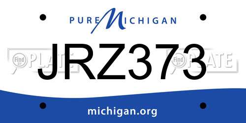 JRZ373 Michigan License Plate