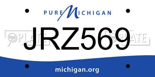 JRZ569 Michigan License Plate