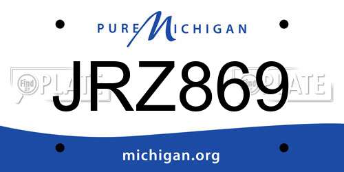 JRZ869 Michigan License Plate