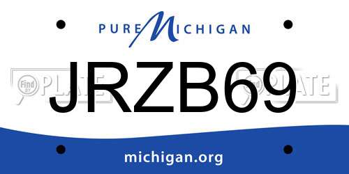 JRZB69 Michigan License Plate