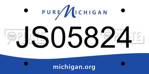 JS05824 Michigan License Plate