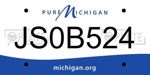 JS0B524 Michigan License Plate