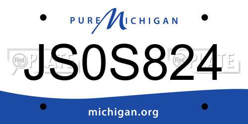 JS0S824 Michigan License Plate