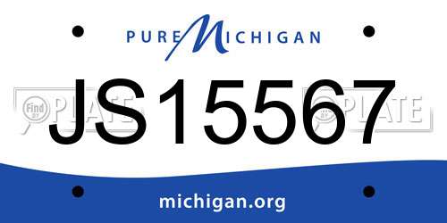 JS15567 Michigan License Plate