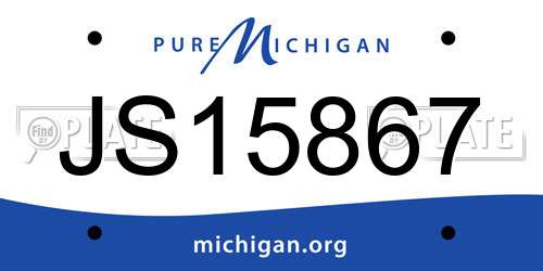 JS15867 Michigan License Plate