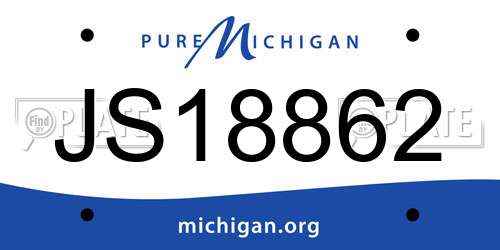 JS18862 Michigan License Plate