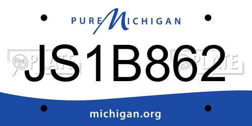 JS1B862 Michigan License Plate