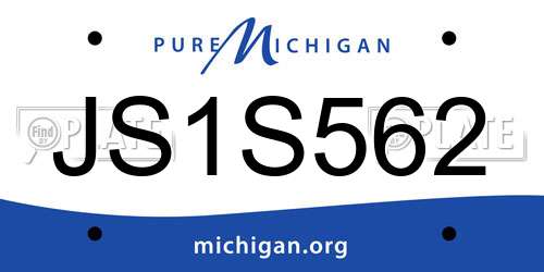 JS1S562 Michigan License Plate