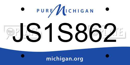 JS1S862 Michigan License Plate