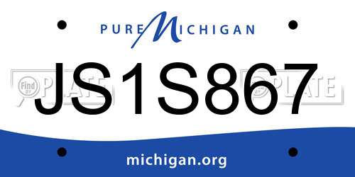 JS1S867 Michigan License Plate