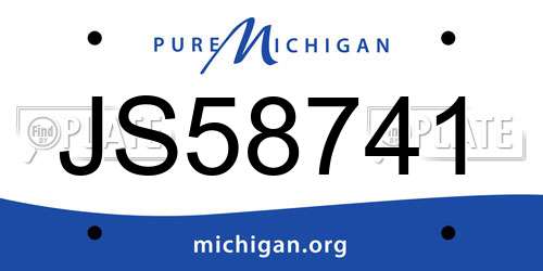 JS58741 Michigan License Plate