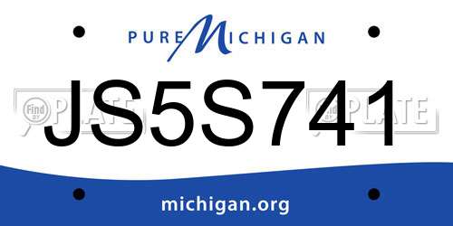 JS5S741 Michigan License Plate